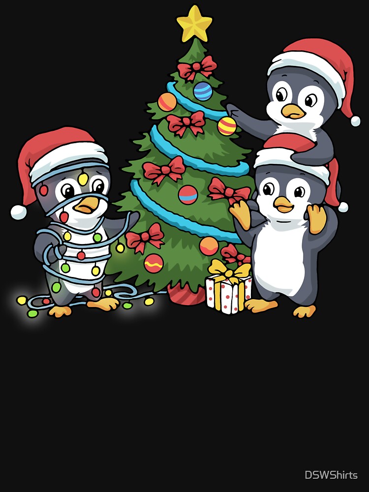 Christmas Penguin Gift Kids Christmas Tree Presents Penguin by DSWShirts T-Shirts, Hoodie, Sweatshirt (Image 3)