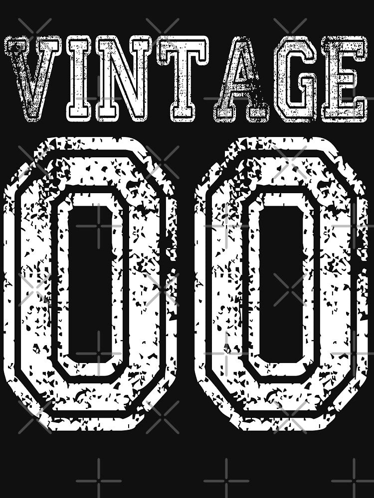 Vintage 00 2000 T-shirt Birthday Gift Age Year Old Boy Girl Cute Funny Man Woman Jersey Style by arcadetoystore... (Image 3)