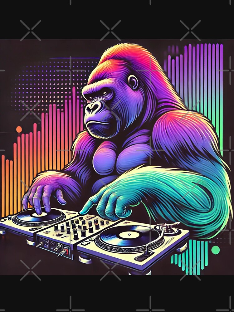 Gradient Grooves Gorilla DJ by LizzyLooDoo Designs T-Shirts, Hoodie, Sweatshirt | BlankRebels.com (Image 3)