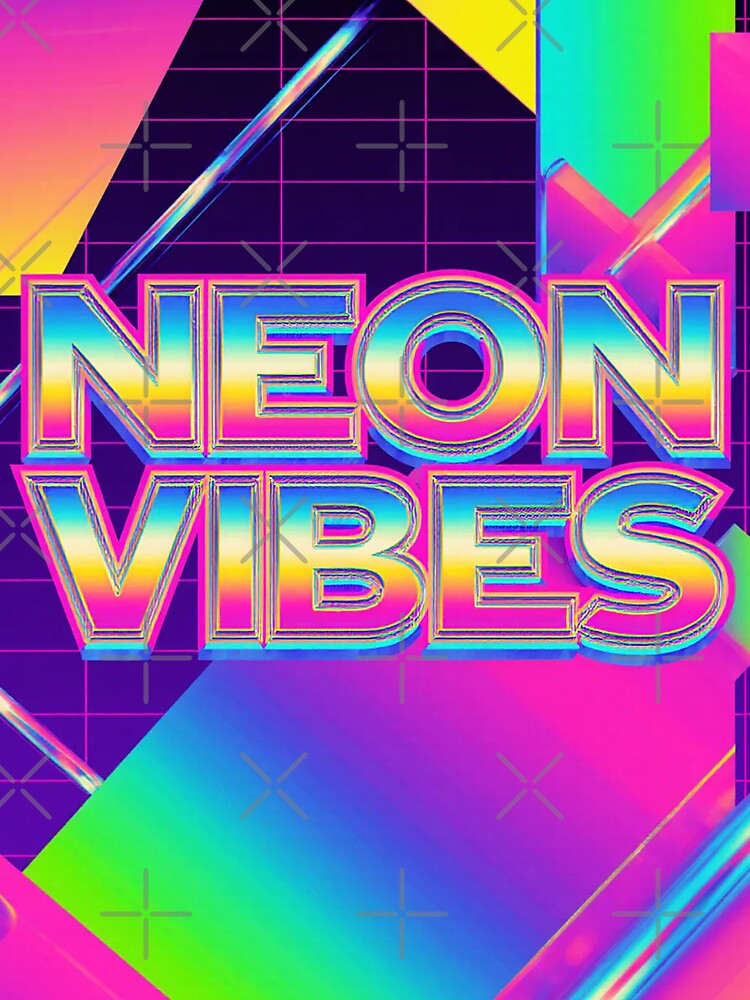 Retro 90's 80's Neon Vibes Aesthetic Synthwave Design by WHITE FLAME PRINTS T-Shirts, Hoodie, Sweatshirt (Image 3)