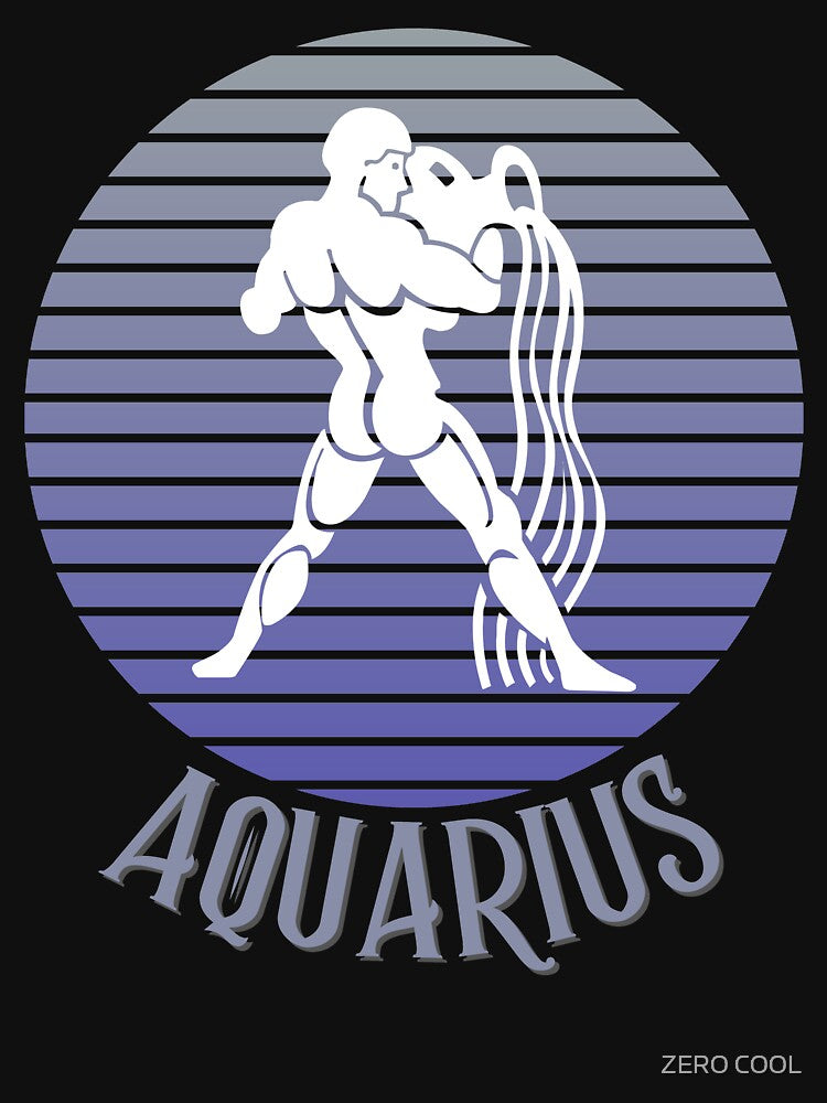 Aquarius Vintage Zodiac Astrological Sign Retro Rainbow by ZEROXCOOL T-Shirts, Hoodie, Sweatshirt | BlankRebels.com (Image 3)