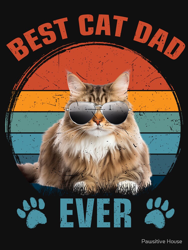 Siberian cat Hoodie, Long sleeve t-shirts. Best cat dad ever by Pawsitive House