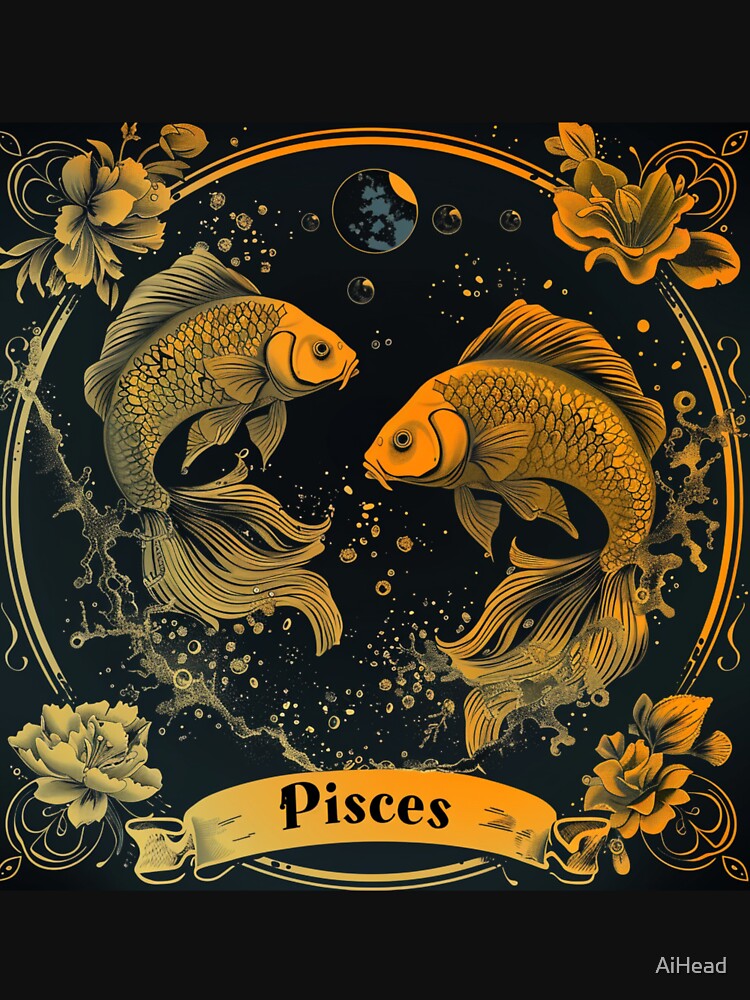 Vintage Style Pisces Zodiac Sign by AiHead T-Shirts, Hoodie, Sweatshirt | BlankRebels.com (Image 3)