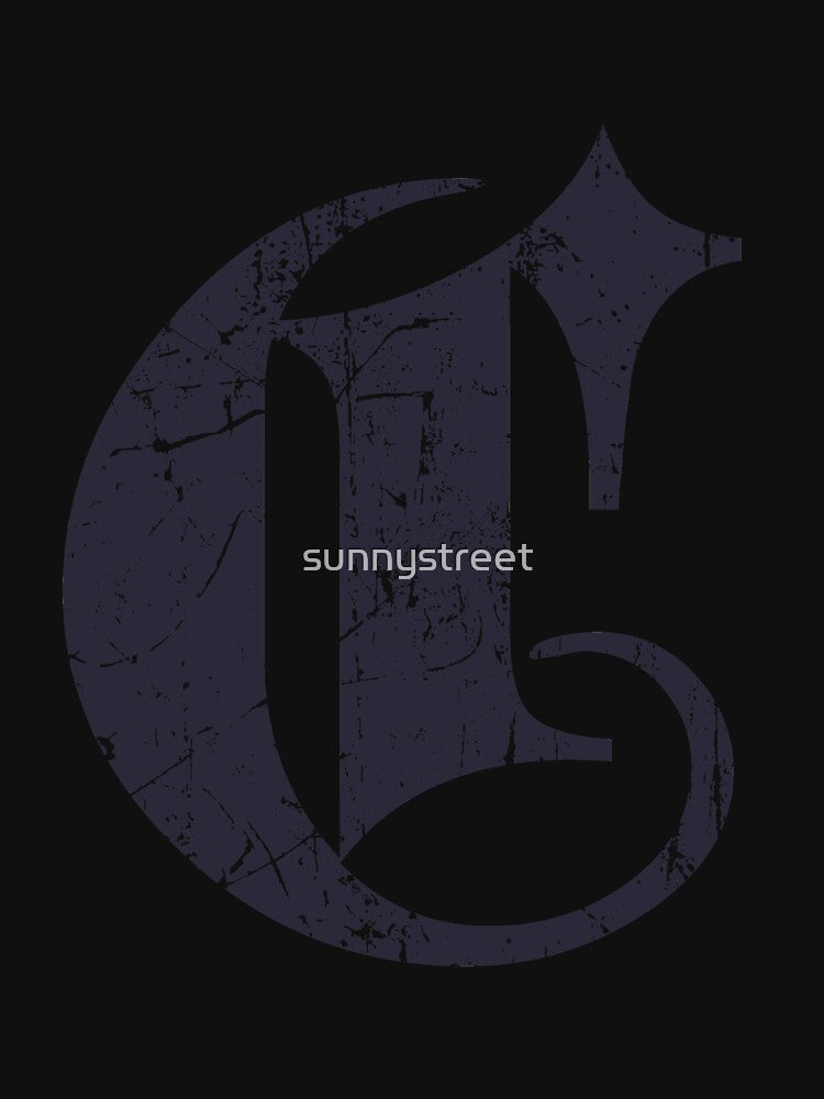 Dark Grunge Monogram Letter "C" Blackletter by SunnyStreet T-Shirts, Hoodie, Sweatshirt | BlankRebels.com (Image 3)