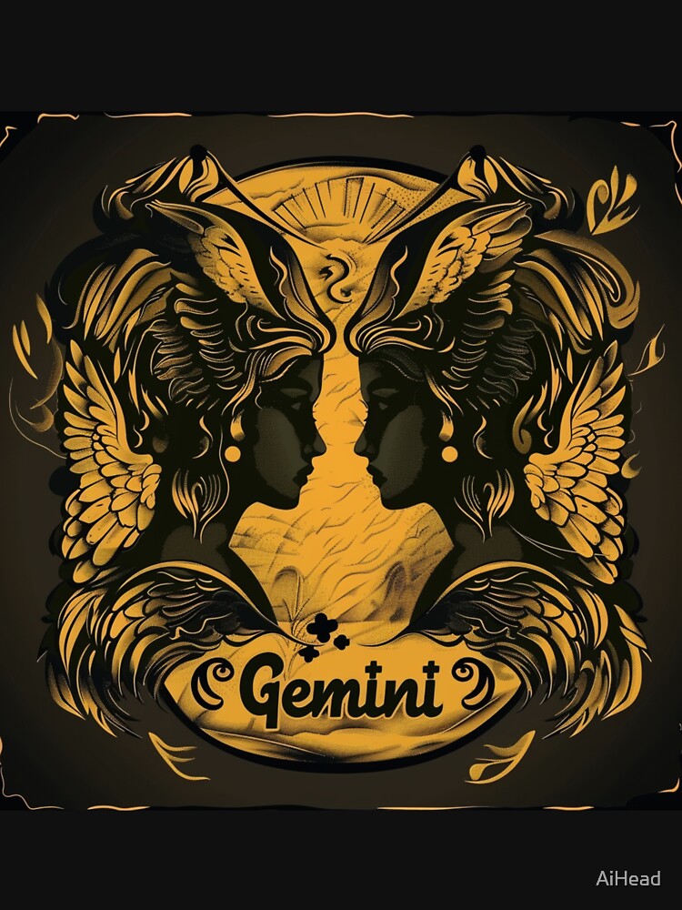 Vintage Style Gemini Zodiac Sign by AiHead T-Shirts, Hoodie, Sweatshirt | BlankRebels.com (Image 3)