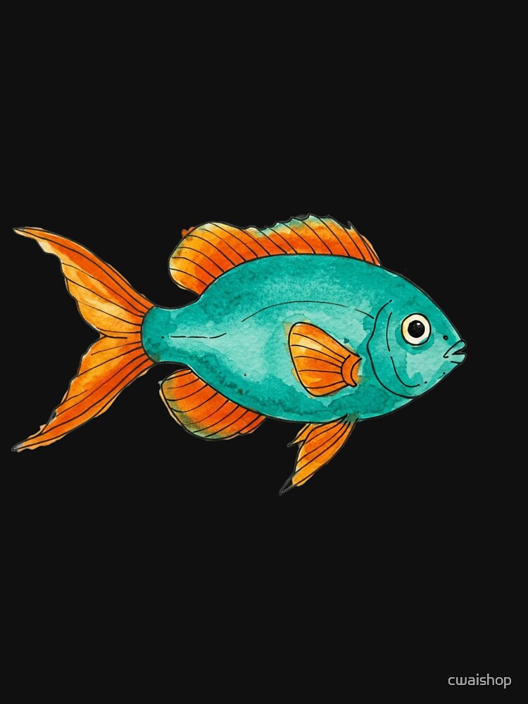 Colorful Minimalist Cute Fish Design – Vibrant and Playful Fish T-shirt Hoodie by cwaishop Sweatshirt (Image 3)