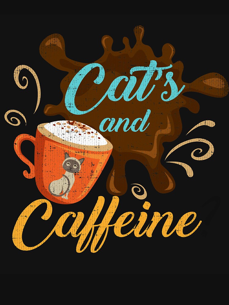 Cats and Caffeine Funny Coffee Hilarious Cat by Tee Kaboom! Hoodie, Sweatshirt | BlankRebels.com (Image 3)
