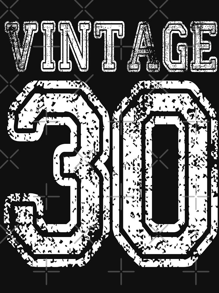 Vintage 30 2030 1930 T-shirt Birthday Gift Age Year Old Boy Girl Cute Funny Man Woman Jersey Style by... (Image 3)