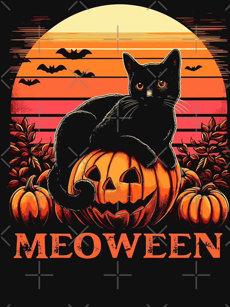 Meoween Black Cat Halloween Pumpkin T-Shirts, Hoodie, Sweatshirt