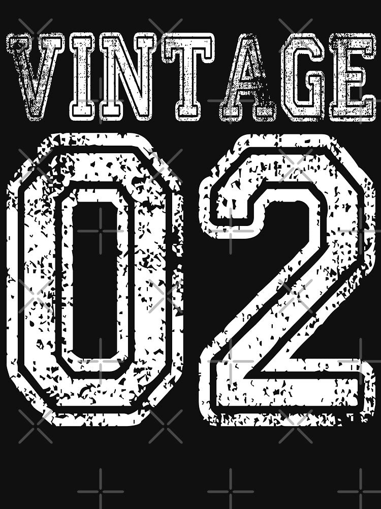 Vintage 02 2002 T-shirt Birthday Gift Age Year Old Boy Girl Cute Funny Man Woman Jersey Style by arcadetoystore... (Image 3)