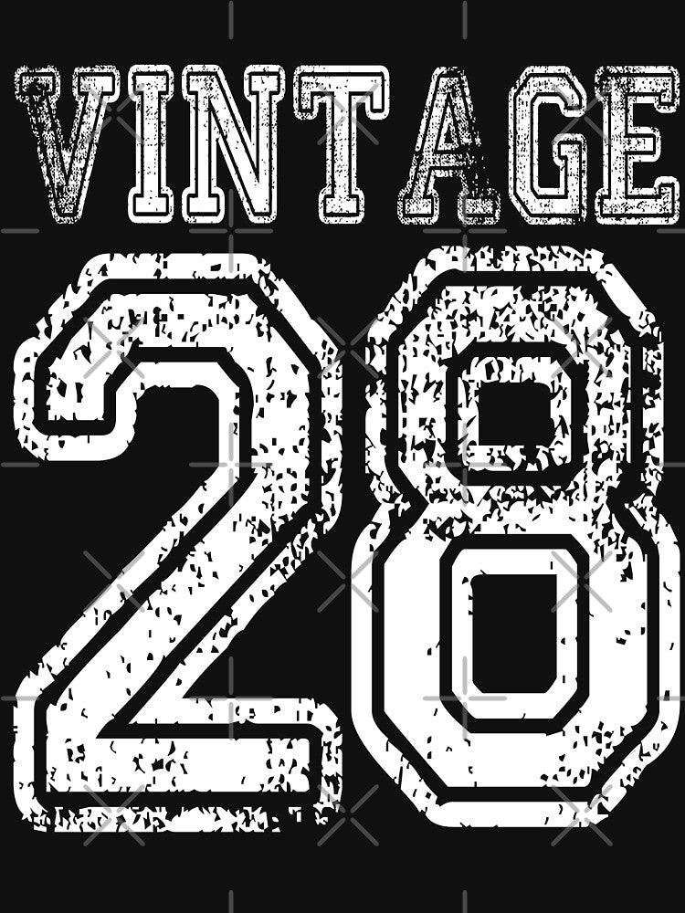 Vintage 28 2028 1928 T-shirt Birthday Gift Age Year Old Boy Girl Cute Funny Man Woman Jersey Style by... (Image 3)