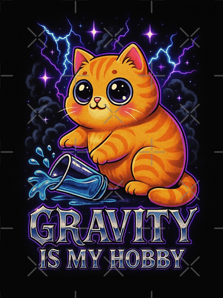 Kawaii Chaos Cat – Gravity Is My Hobby T-Shirts, Hoodie, Sweatshirt