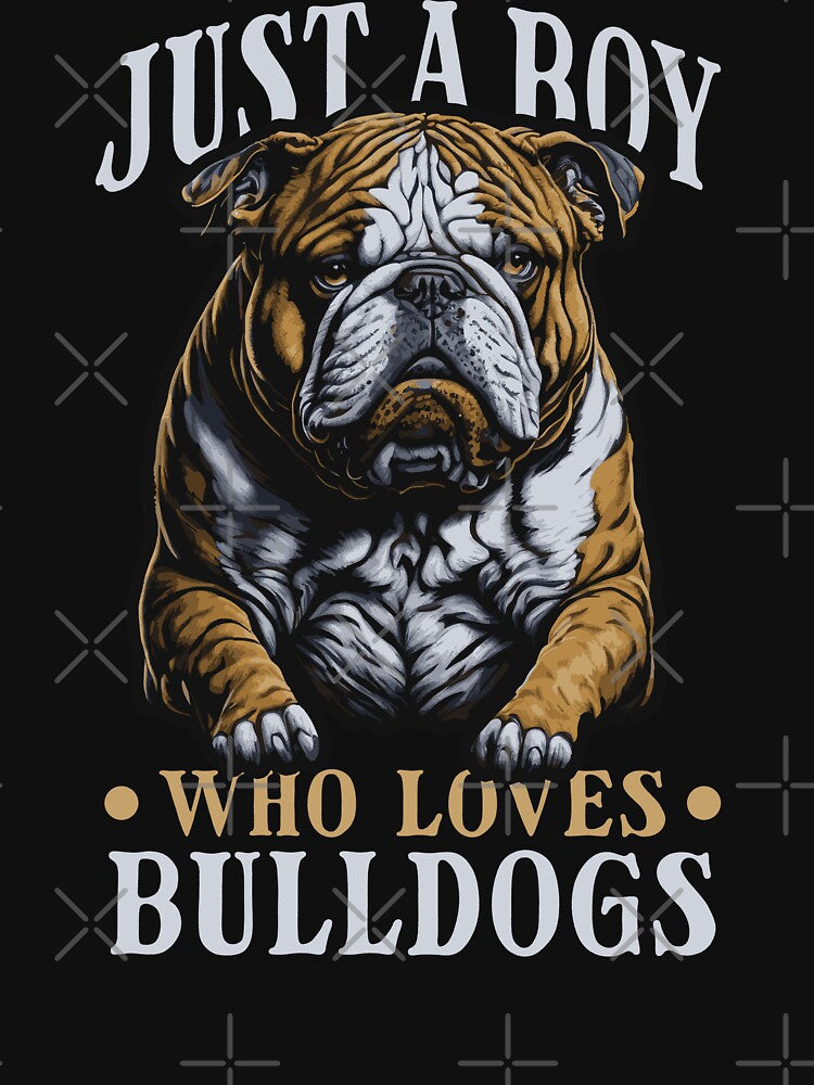 Dog Lover Dog Owner Pet Animal Just A Boy Who Loves Bulldogs by DrawHandArt T-Shirts, Hoodie, Sweatshirt (Image 3)