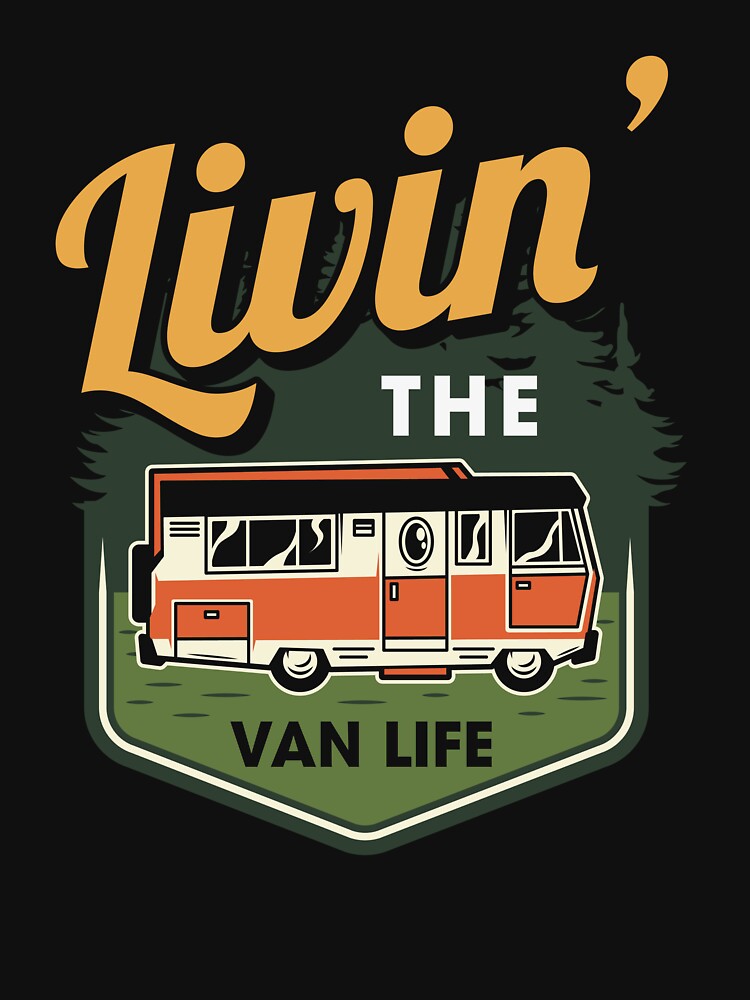 Funny Retro Camping Livin That Van Life by King of Colored Stickers T-Shirts, Hoodie, Sweatshirt | BlankRebels.com (Image 3)