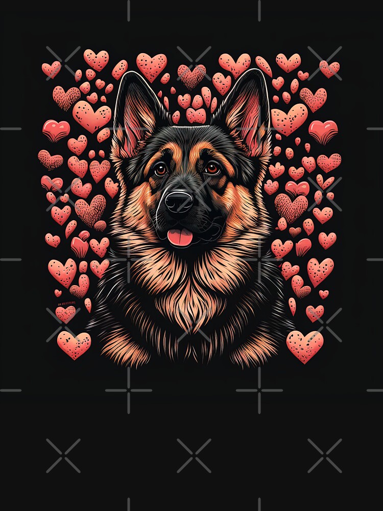 German Shepherd Dog Valentine by Juliascutecornr T-Shirts, Hoodie, Sweatshirt | BlankRebels.com (Image 3)