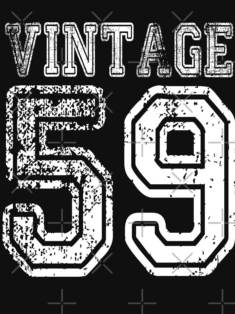Vintage 59 2059 1959 T-shirt Birthday Gift Age Year Old Boy Girl Cute Funny Man Woman Jersey Style by... (Image 3)