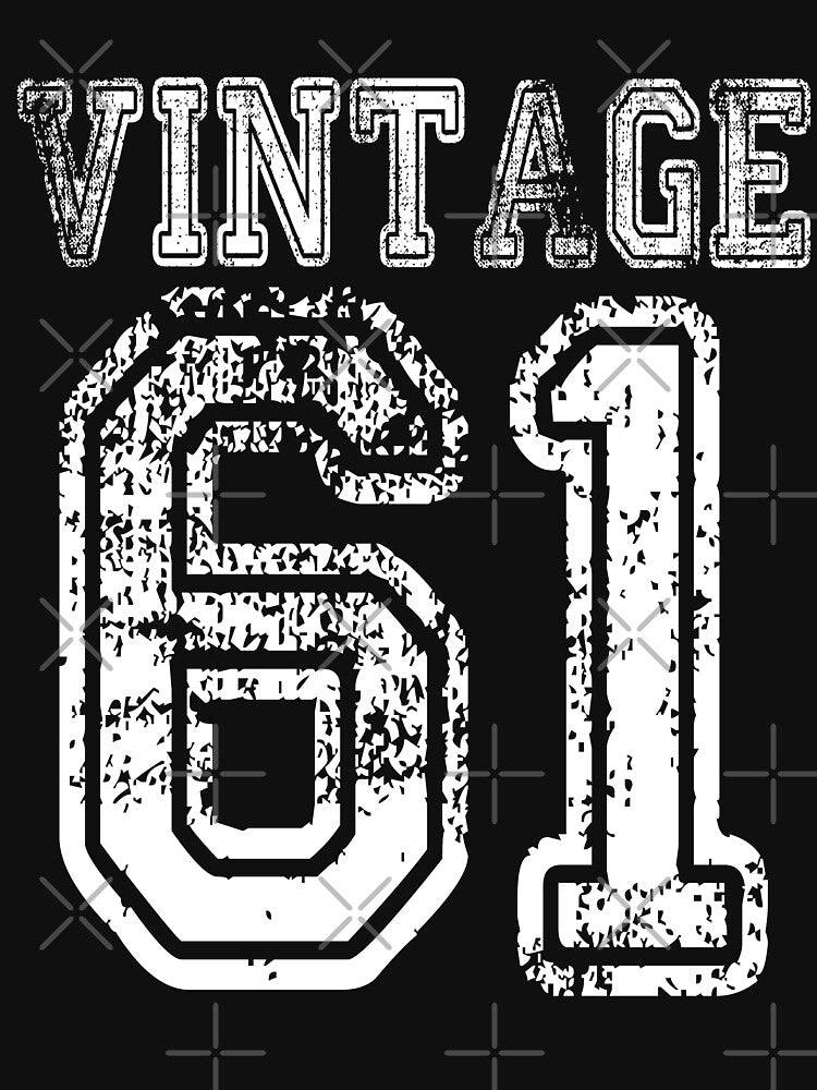Vintage 61 2061 1961 T-shirt Birthday Gift Age Year Old Boy Girl Cute Funny Man Woman Jersey Style by... (Image 3)