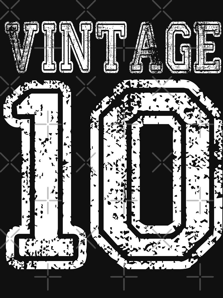 Vintage 10 2010 T-shirt Birthday Gift Age Year Old Boy Girl Cute Funny Man Woman Jersey Style by arcadetoystore... (Image 3)