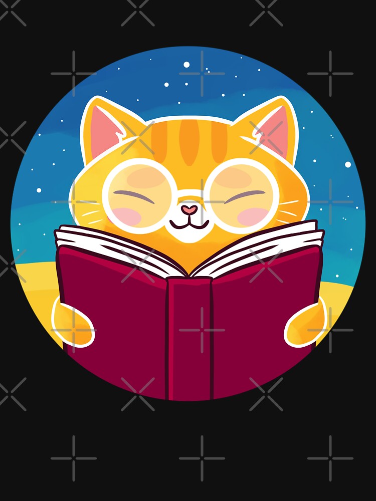 Cute ginger cat reading a book by Yaragold T-Shirts, Hoodie, Sweatshirt | BlankRebels.com (Image 3)