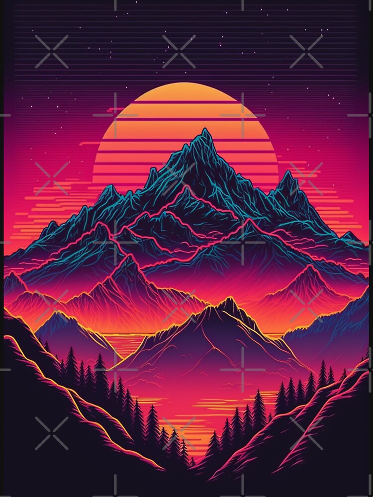 80s Vaporwave Retro wave mountains by RESToRAPTOR T-Shirts, Hoodie, Sweatshirt | BlankRebels.com (Image 3)