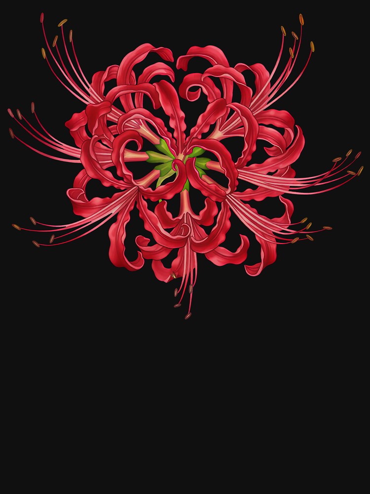 Red Spider Lily Lycoris Radiata Floral Art by LinaValearte