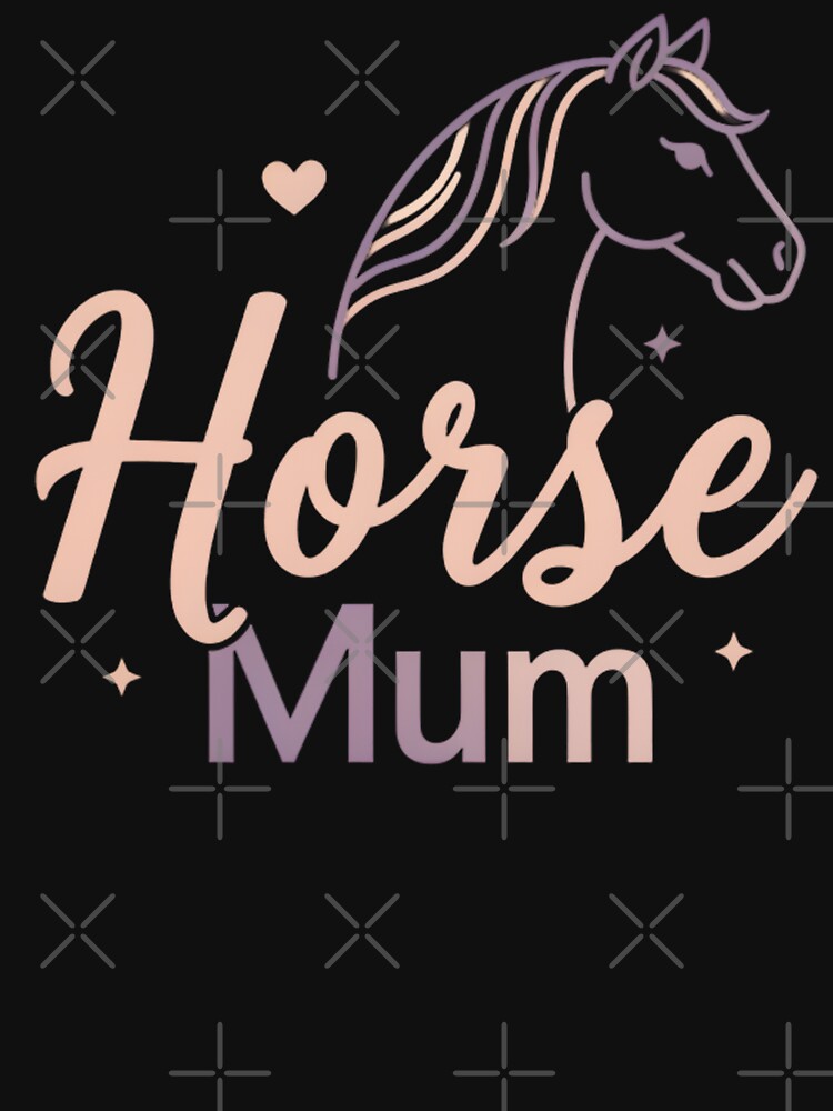 Horse Mum Illustration – Elegant Horse Design for Horse Lovers & Moms by KivaroArt
