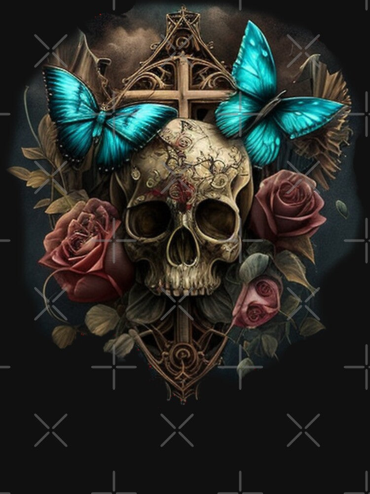 Blue butterflies in gothic style by Nickyvb T-Shirts, Hoodie, Sweatshirt | BlankRebels.com (Image 3)