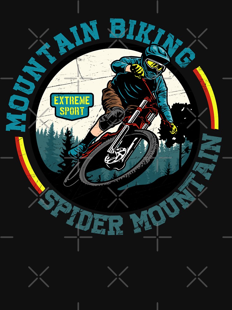 Vintage Retro Spider Mountain biking bmx mtb trails mouintain cycling by Munchy Codex T-Shirts, Hoodie, Sweatshirt (Image 3)