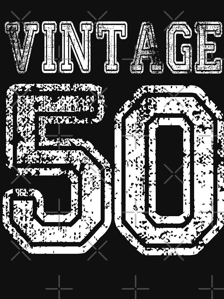 Vintage 50 2050 1950 T-shirt Birthday Gift Age Year Old Boy Girl Cute Funny Man Woman Jersey Style by... (Image 3)