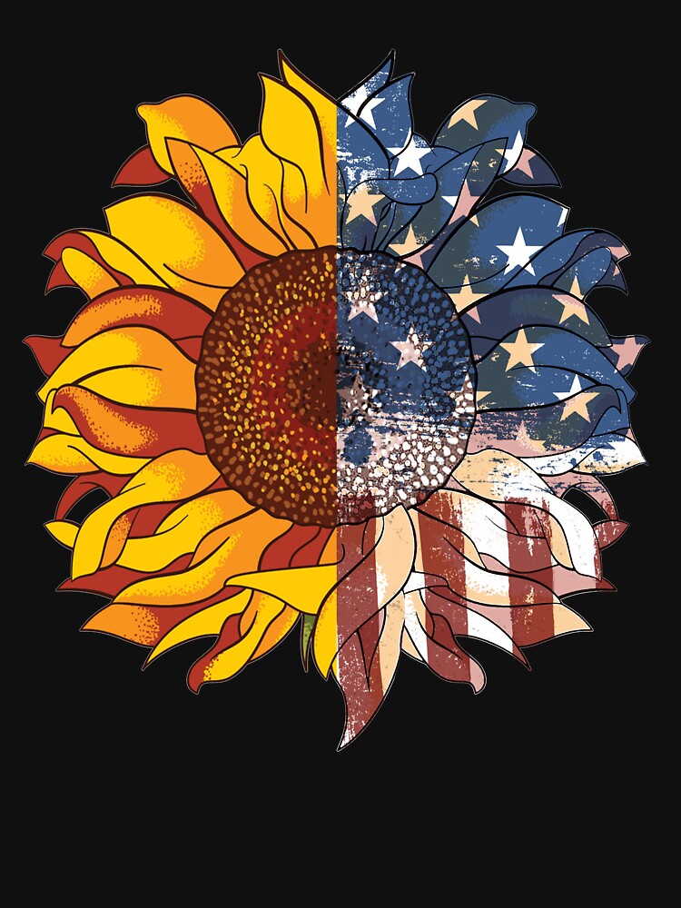 Womens Hippie Sunflower American Flag 4th Of July Shirts by TeeSaLim Hoodie, Sweatshirt | BlankRebels.com (Image 3)