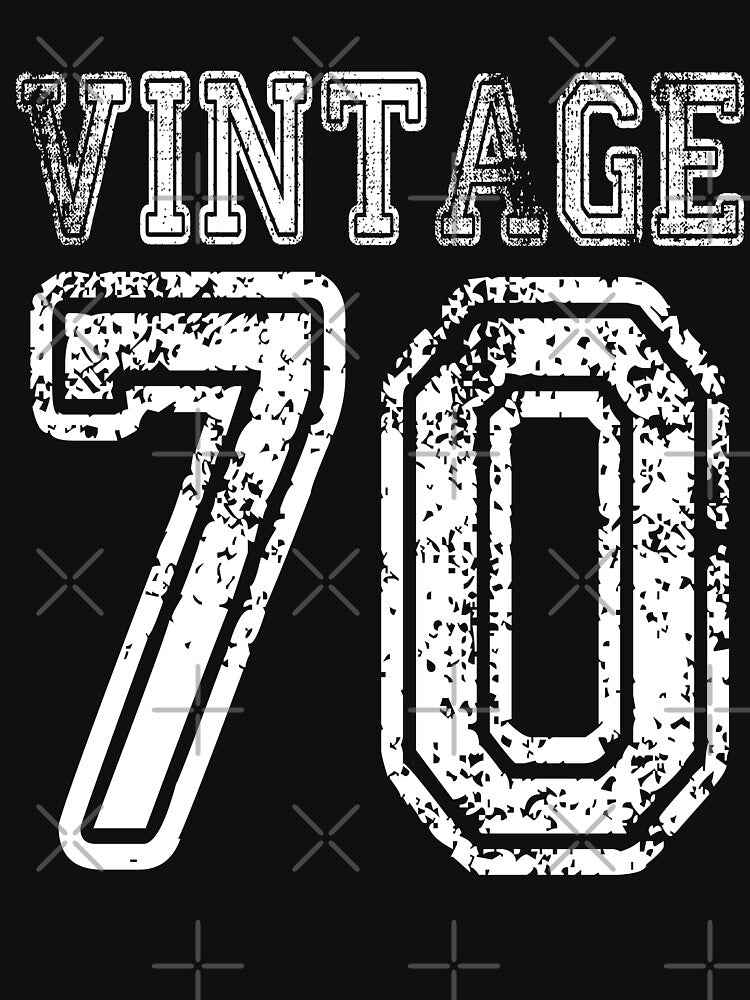 Vintage 70 2070 1970 T-shirt Birthday Gift Age Year Old Boy Girl Cute Funny Man Woman Jersey Style by... (Image 3)