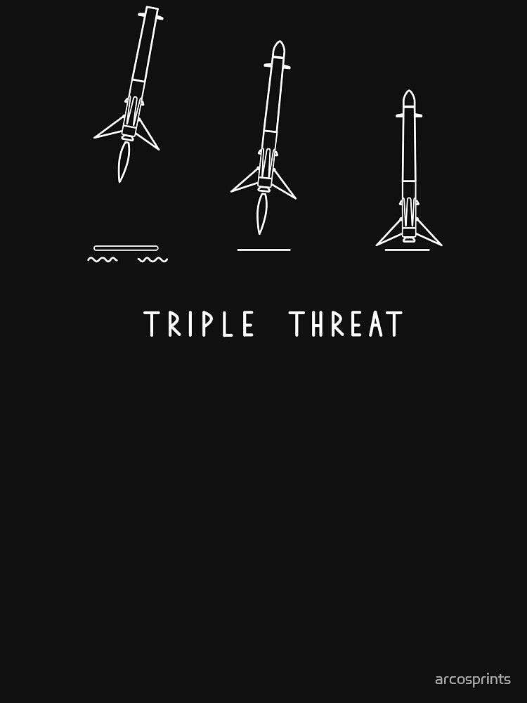 Triple Threat . Three Rocket Booster Landings by arcosprints T-Shirts, Hoodie, Sweatshirt | BlankRebels.com (Image 3)