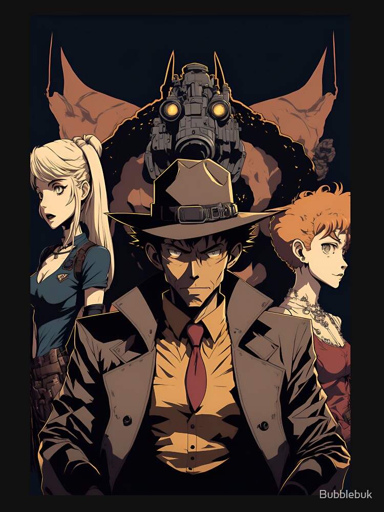 Anime Detective Man with his sidekicks by Bubblebuk T-Shirts, Hoodie, Sweatshirt | BlankRebels.com (Image 3)