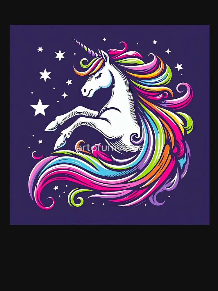 Unicorn and Rainbow Pop Art Style by artofuniverse T-Shirts, Hoodie, Sweatshirt | BlankRebels.com (Image 3)