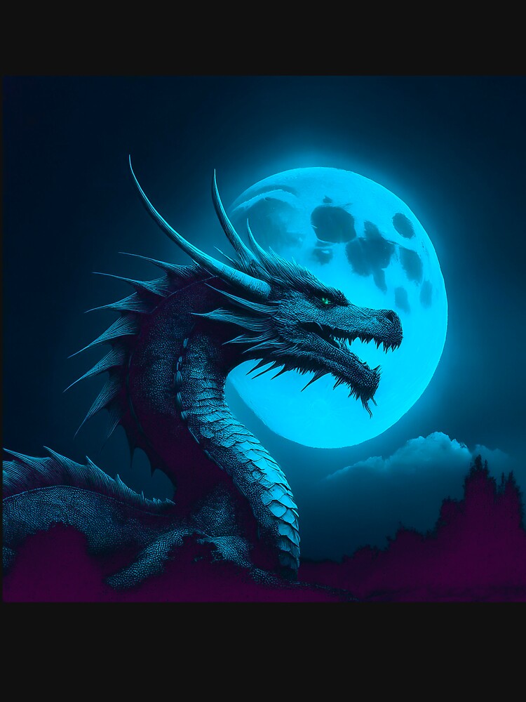 Dragon in blue moonlight by BAR DEC T-Shirts, Hoodie, Sweatshirt | BlankRebels.com (Image 3)