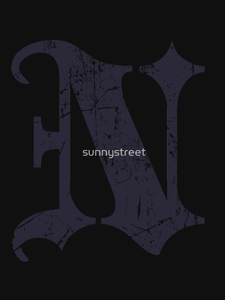 Dark Grunge Monogram Letter "N" Blackletter by SunnyStreet T-Shirts, Hoodie, Sweatshirt | BlankRebels.com (Image 3)