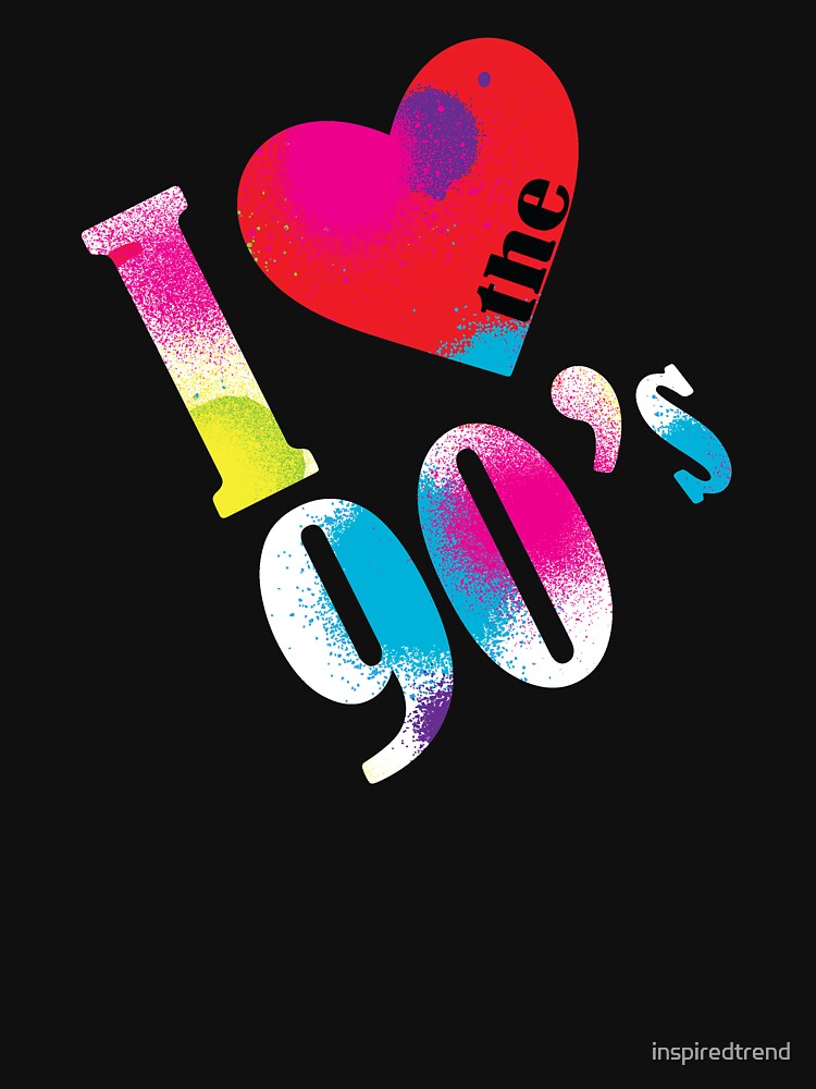 I Love the Nineties Colorful Print - Retro Gift by inspiredtrend T-Shirts, Hoodie, Sweatshirt | BlankRebels.com (Image 3)