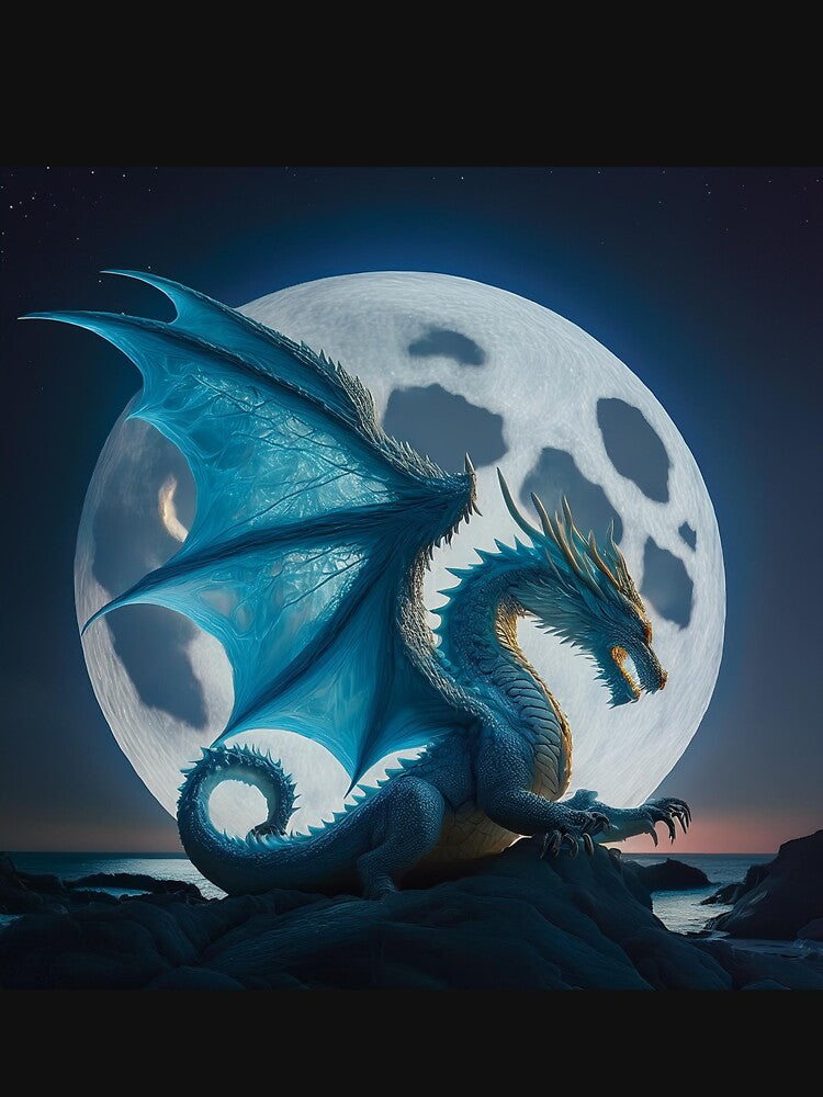 Blue shiny dragon. by BAR DEC T-Shirts, Hoodie, Sweatshirt | BlankRebels.com (Image 3)
