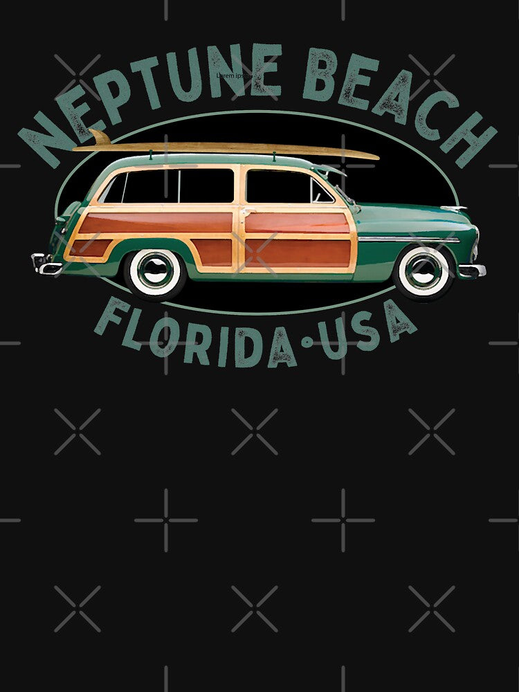 Neptune Beach Florida Vintage Surfing by Futurebeachbum T-Shirts, Hoodie, Sweatshirt | BlankRebels.com (Image 3)