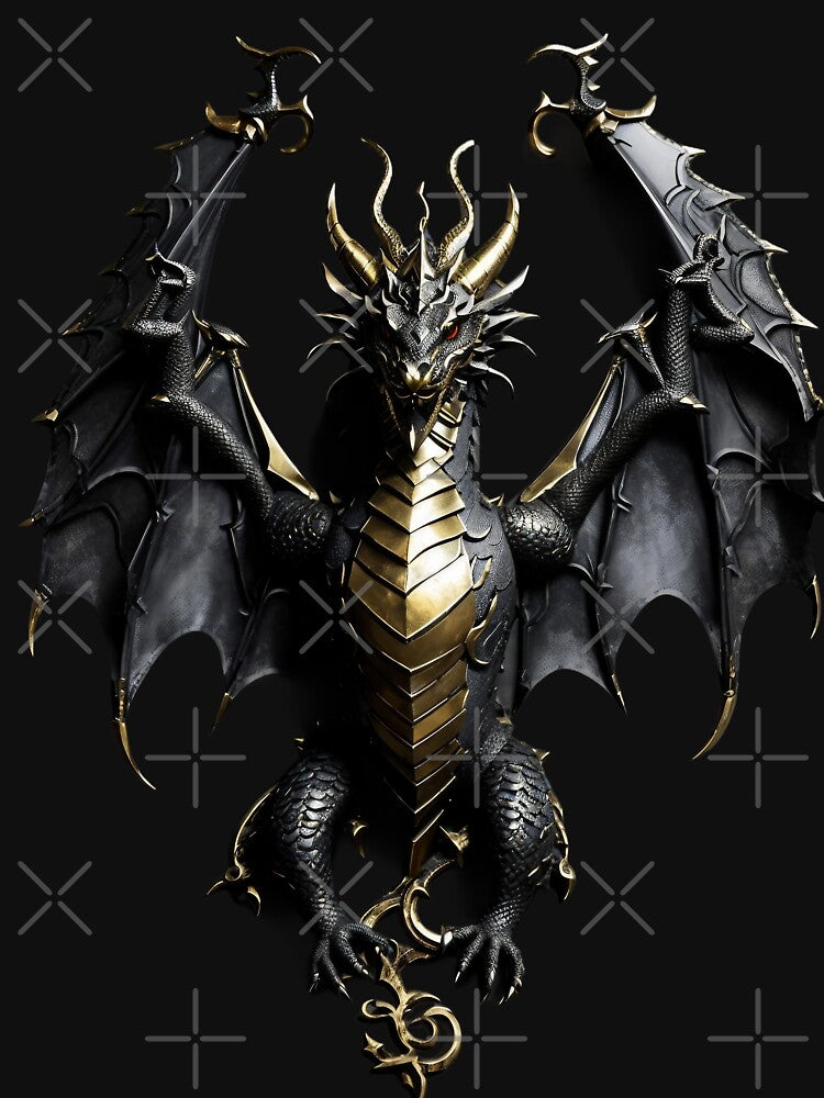 Front Black and Golden Dragon by LuizSilva1983 T-Shirts, Hoodie, Sweatshirt | BlankRebels.com (Image 3)