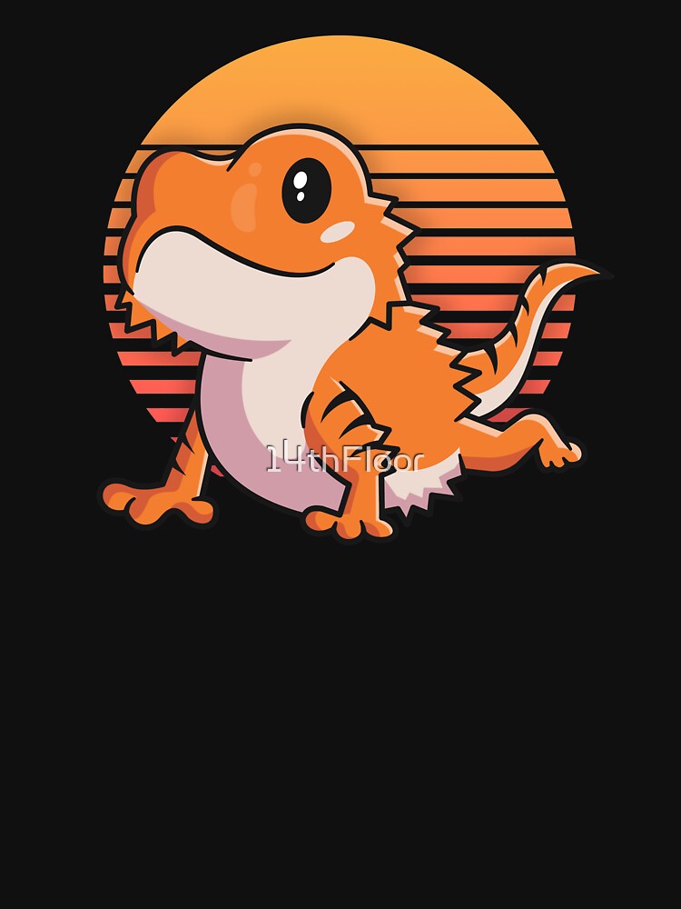 Retro Bearded Dragon Shirt For Girls Women Sunset Reptile by 14thFloor Hoodie, Sweatshirt | BlankRebels.com (Image 3)