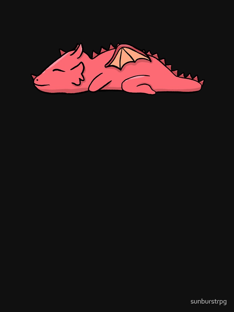 Cute Kawaii Sleeping Dragon Wyrmling by sunburstrpg T-Shirts, Hoodie, Sweatshirt | BlankRebels.com (Image 3)