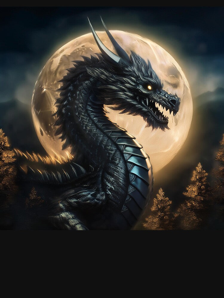 Strong black dragon in the moonlight by BAR DEC T-Shirts, Hoodie, Sweatshirt | BlankRebels.com (Image 3)