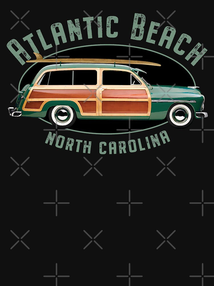 Atlantic Beach North Carolina Vintage Surfing Design by Futurebeachbum T-Shirts, Hoodie, Sweatshirt (Image 3)