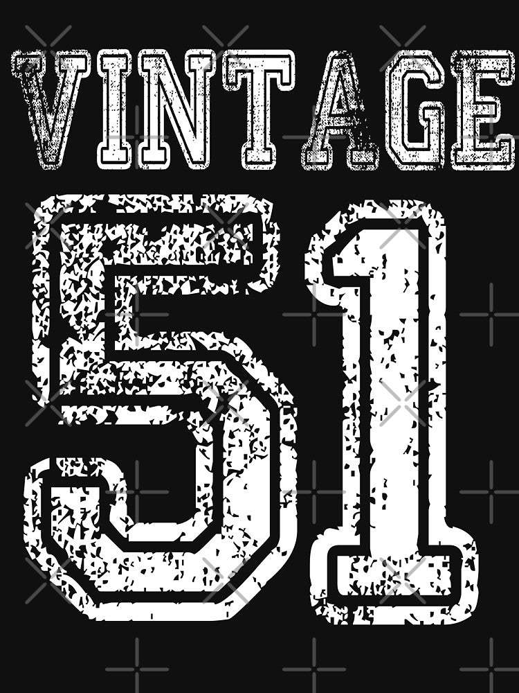 Vintage 51 2051 1951 T-shirt Birthday Gift Age Year Old Boy Girl Cute Funny Man Woman Jersey Style by... (Image 3)