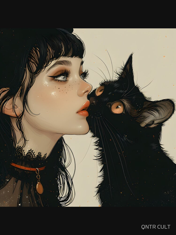 Midnight Whispers: Gothic Muse and Her Shadow Cat by QNTR CULT T-Shirts, Hoodie, Sweatshirt | BlankRebels.com (Image 2)