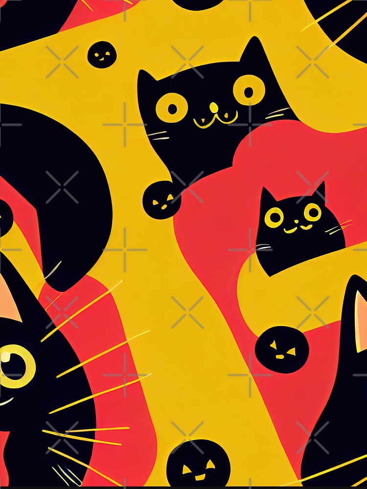 Kawaii Black Cat Cute Halloween Anime Patern by KaladynDesigns T-Shirts, Hoodie, Sweatshirt | BlankRebels.com (Image 3)
