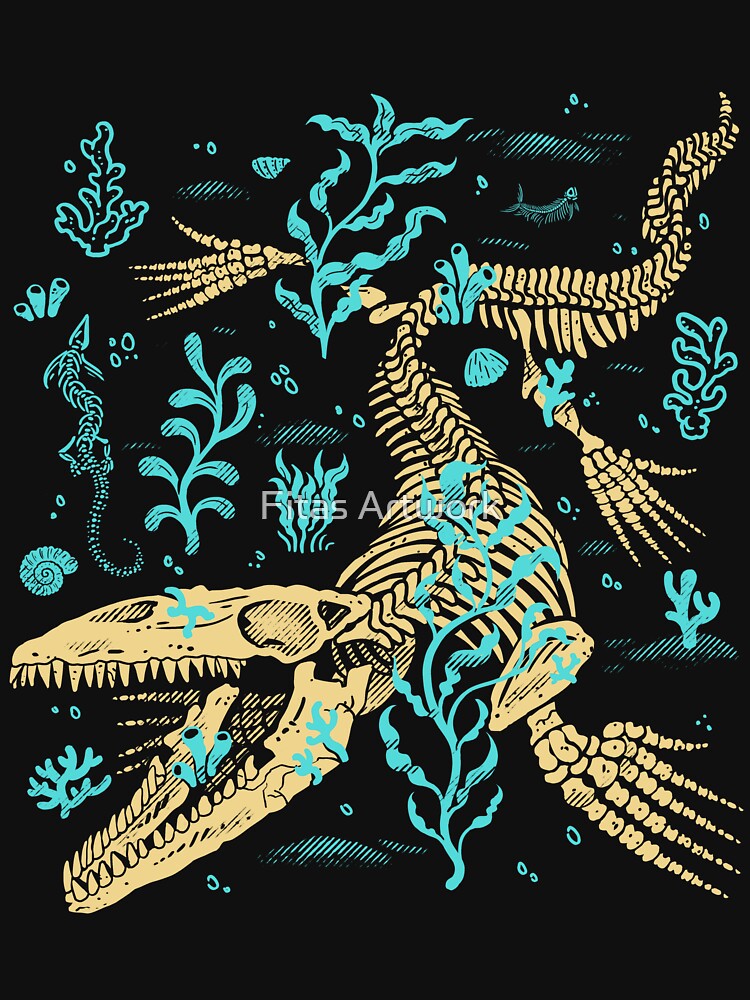 Mosasaurus Fossils by Fitas Artwork