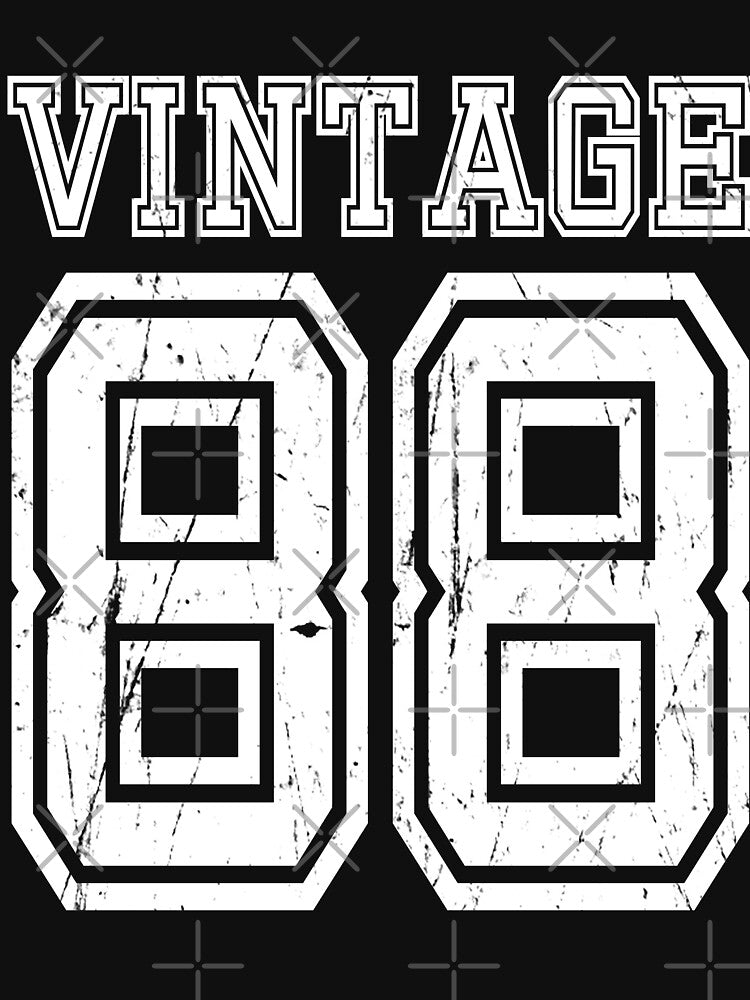 Vintage 88 2088 1988 40th Birthday T Shirt Gift Age Year Old Boy Girl Cute Funny Man Woman Jersey Style Tee... (Image 3)