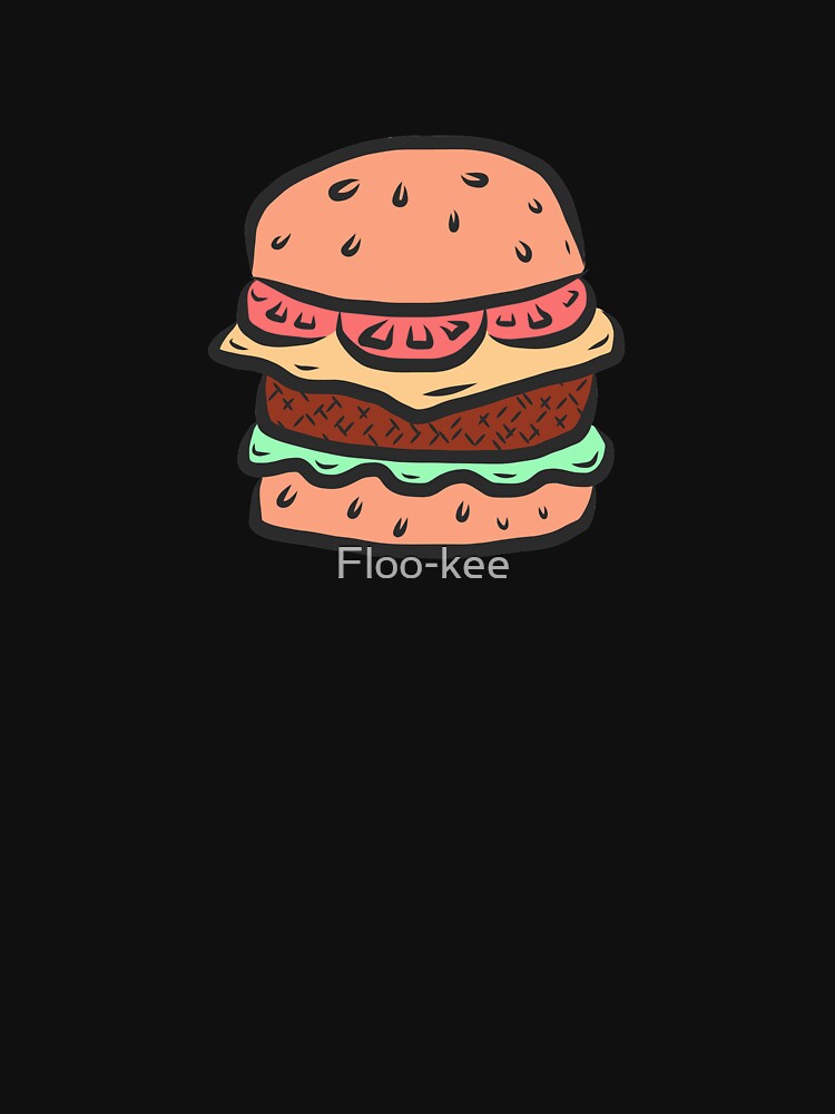 Yummy Burger Illustration | Graphic Art by Floo-kee T-Shirts, Hoodie, Sweatshirt | BlankRebels.com (Image 3)